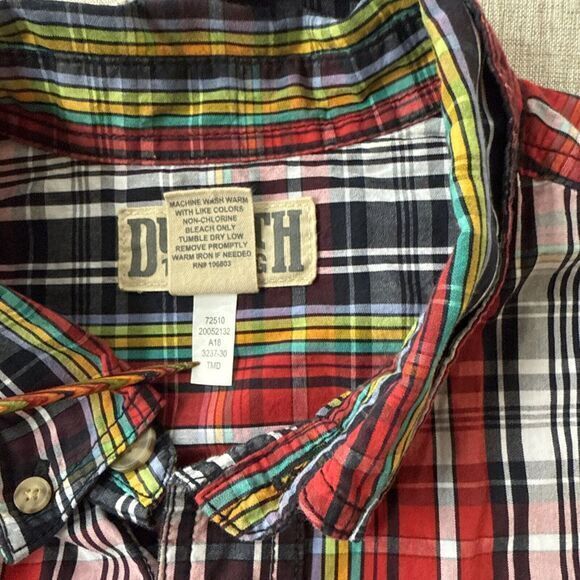 Duluth Trading Co Shirt Men's Medium BBQ Short Sleeve 72510 Plaid Button Front - Picture 5 of 8